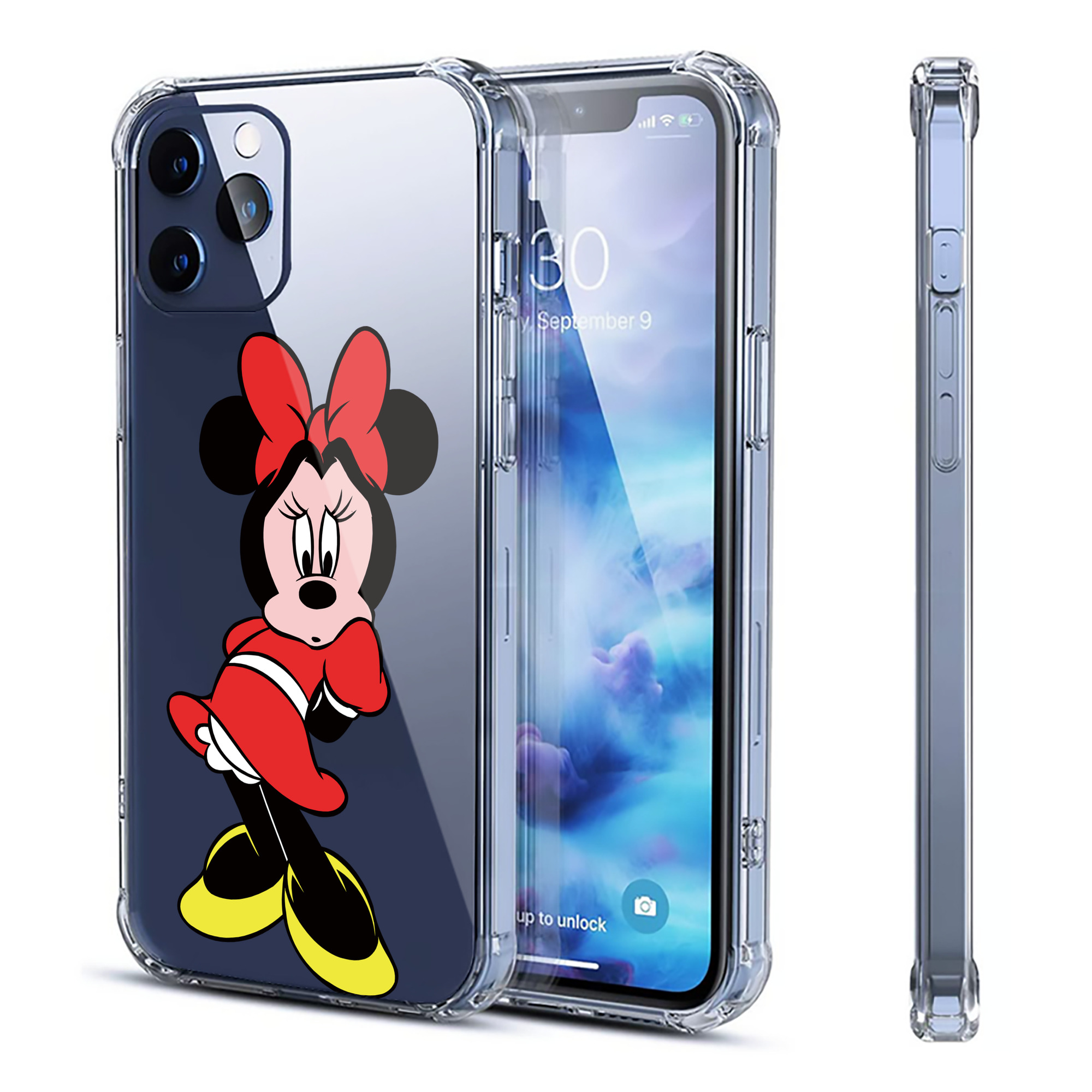 （画像用） ミッキーマウス Mickey Mouse 【iPhone 12シリーズ対応】透明スマホケース（クリアソフトケース）